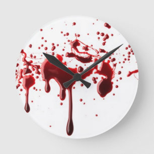 Blut-Spritzer 3 Runde Wanduhr