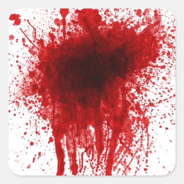Blut-Spritzer realistisch Quadratischer Aufkleber (Vorderseite)