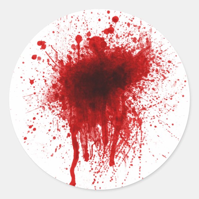 Blut-Spritzer realistisch Runder Aufkleber (Vorderseite)