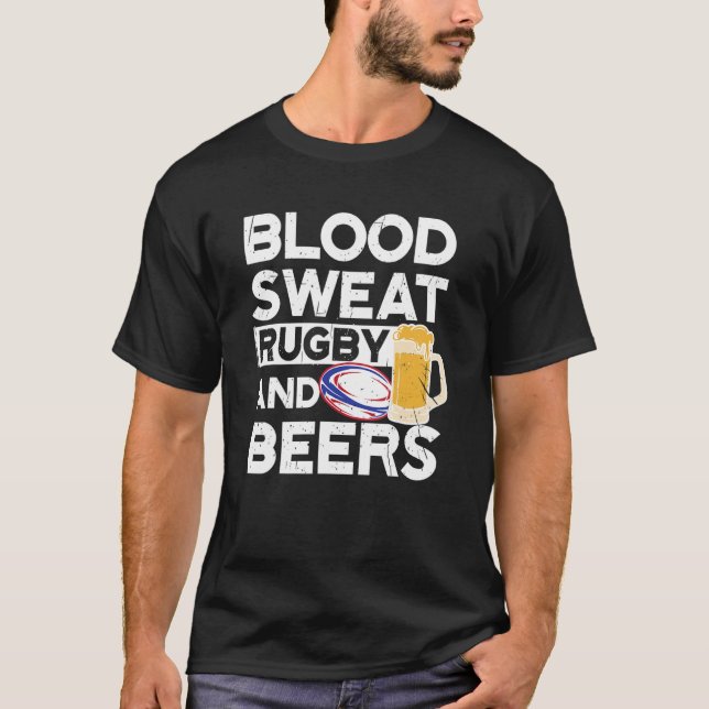 Blut Sweat Rugby und Bier Samoa Rugby T-Shirt (Vorderseite)