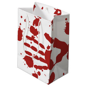 Blut tränkte Handdruck-Halloweentrick oder Mittlere Geschenktüte