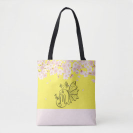 Blut und Schmetterlinge: Gelbe Monogramm - m Tasche