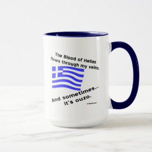 Blut von Hellas fliegt durch Venen, manchmal Ouzo Tasse