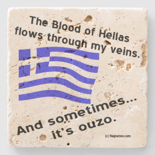 Blut von Hellas fließt durch meine Adern Manchmal  Steinuntersetzer