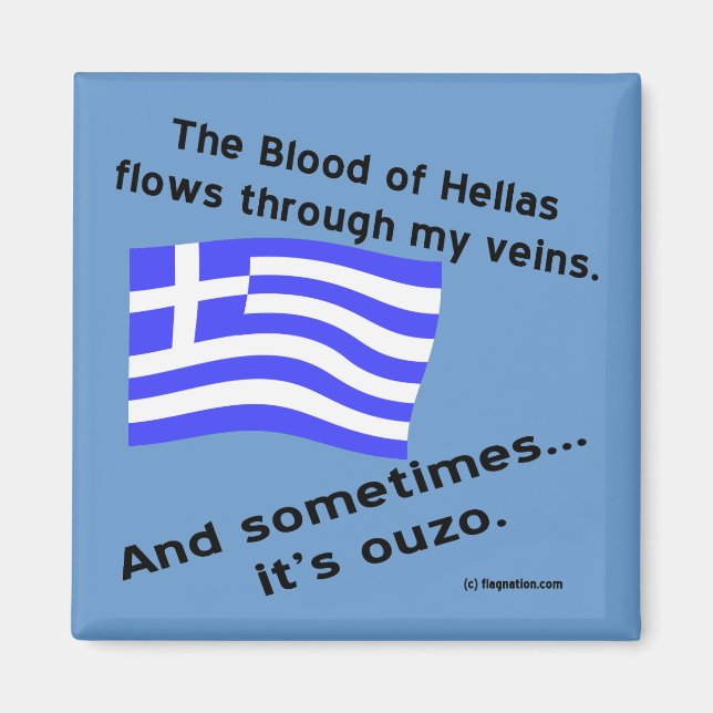 Blut von Hellas & Ouzo Magnet (Vorne)