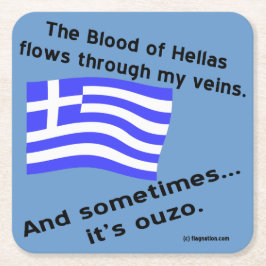 Blut von Hellas & Ouzo Rechteckiger Pappuntersetzer