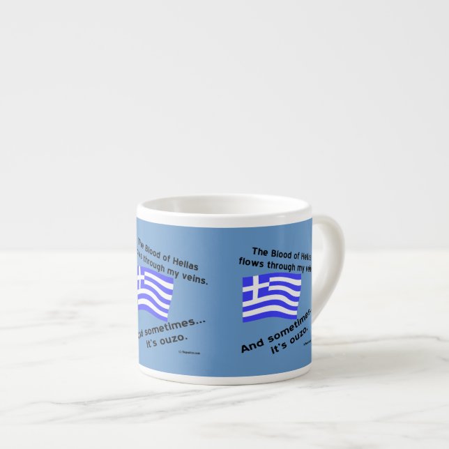 Blut von Hellas und Ouzo Times 3 Espressotasse (Vorderseite Rechts)