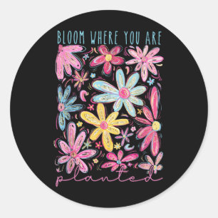 Blut, wo Sie Blume gepflanzt psychische Gesundheit Runder Aufkleber