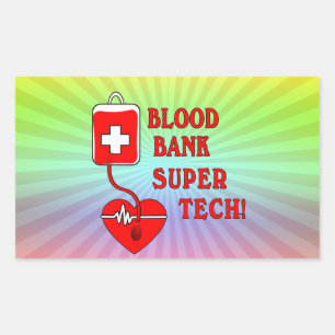 BLUTBANK-SUPER-TECH RECHTECKIGER AUFKLEBER