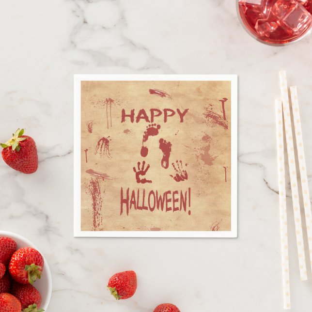 Blutbespritztes Frohes Halloween Serviette (Beispiel)