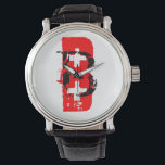 Blutbild B  Armbanduhr<br><div class="desc">Eine individuell anpassbare Uhr mit doppelter Schrift in Rot und Schwarz: B . "Blutgruppe B-Individuen haben das B-Antigen auf ihrer Oberfläche ihrer Erythrozyten, und Blut-Serum, das IgM-Antikörper gegen das A-Antigen enthält. Daher kann eine Person der Gruppe B nur Blut von Personen der Gruppen B oder O erhalten (wobei B vorzuziehen...</div>