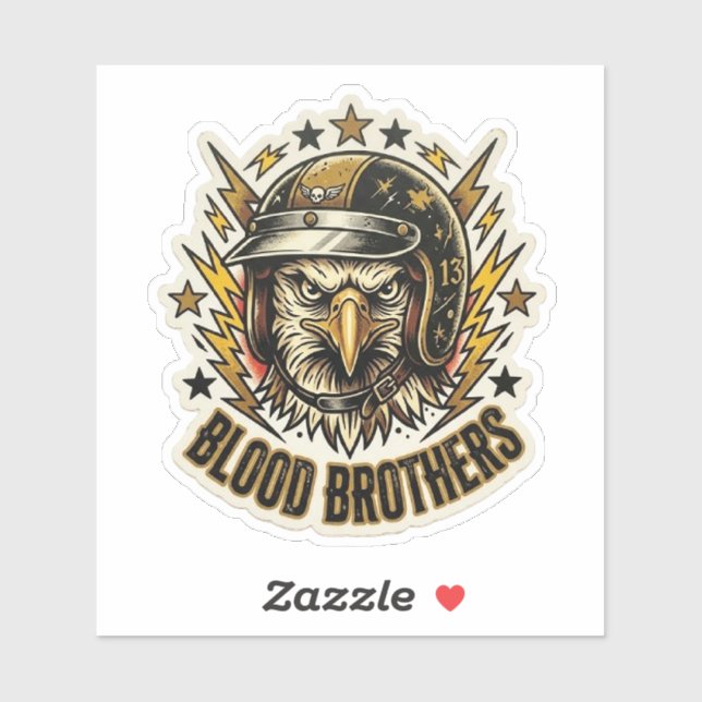Blutbrüder Biker Adler Helm Aufkleber (Blatt)