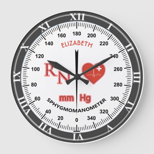 Blutdruckmessgerät Sphygmomanometer für Krankensch Große Wanduhr (Vorderseite)