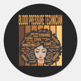 Blutdrucktechniker Black History Month Prid Runder Aufkleber