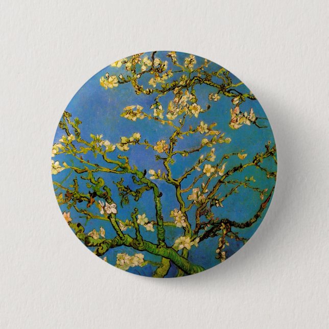 Blüte Almond Tree von Vincent van Gogh Button (Vorderseite)