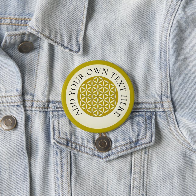 BLÜTE DES LEBENS - golden gestanzt Button (Beispiel)