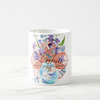 Blüte, in der Sie gepflanzt werden Kaffeetasse