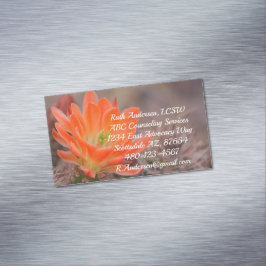 Blüte in orangefarbenen Kakteen Blüte Magnetische Visitenkarte