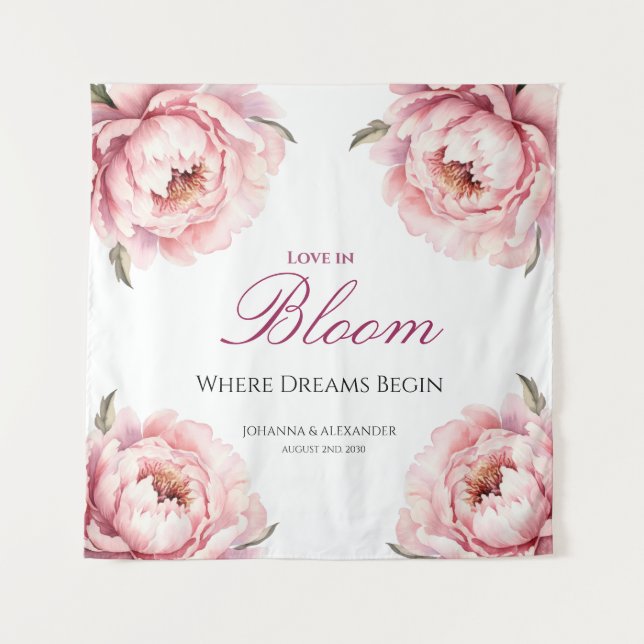 Blüte Liebe Verzauberung florale Elegance Backdrop Wandteppich (Vorderseite)
