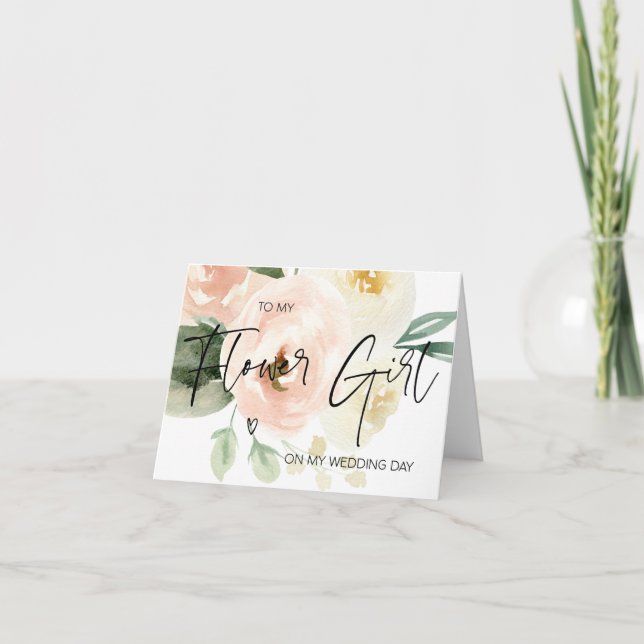 Blüte meinem Blumenmädchen am Hochzeitstag Karte (Vorderseite)