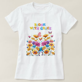 Blüte mit grauem T - Shirt