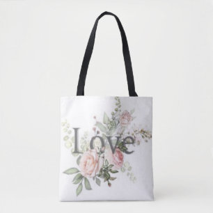 Blüte mit Liebe: Aquarellblütenbeutel Tasche