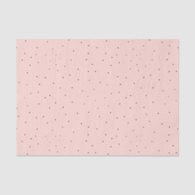 Blüte mit Rose Gold Polka Dot Tissue Seidenpapier (Vorderseite)