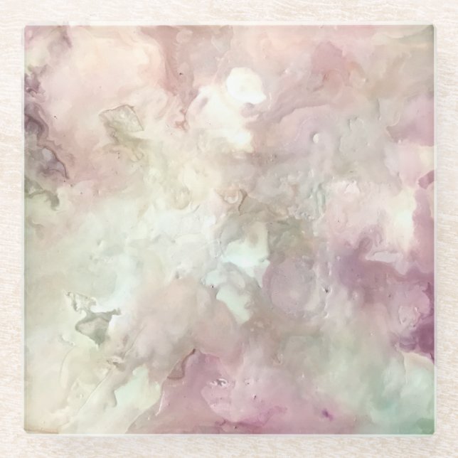 Blüte oder Rose" Glasuntersetzer (Vorderseite)