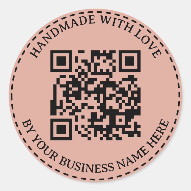 Blüte | Personalisierter QR-Code mit Liebe Runder Aufkleber (Vorderseite)