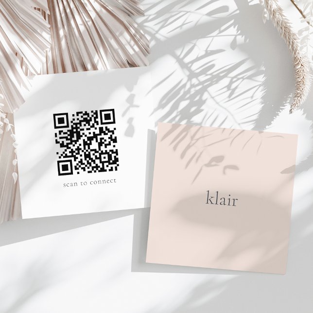 Blüte | Ultra Minimal Name & QR Code Quadratische Visitenkarte (Von Creator hochgeladen)