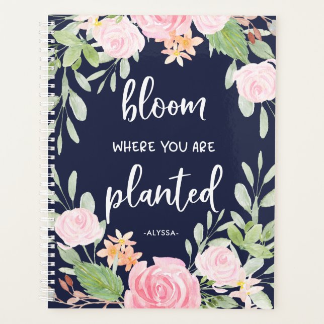 Blüte, wo du gepflanzt bist | BlumenTypografie Planer (Vorderseite)