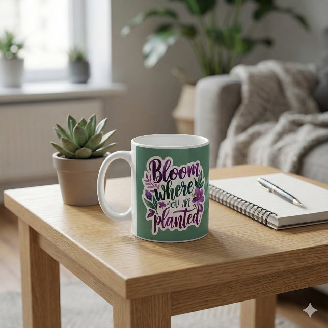 Blüte, wo man Tasse pflanzt (Encourage someone to bloom with this, "Bloom where you are planted" mug! )