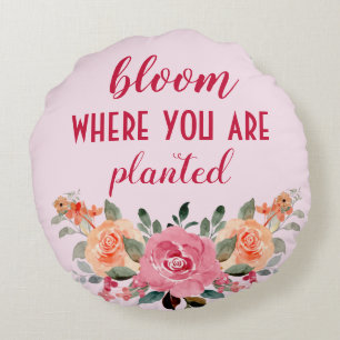 Blüte, wo Sie gepflanzt rosa Orangenblüte Rundes Kissen