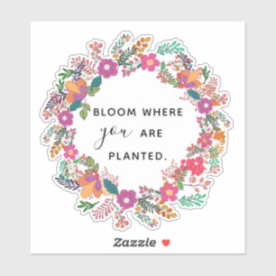 Blüte, wo Sie Hübschen Blumenkranz gepflanzt haben Aufkleber