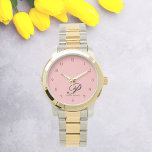 Blüteblütensignatur Armbanduhr<br><div class="desc">Mit unserer Blush Bloom Signature Watch stärken Sie Ihren Stil - eine makellose Fusion von Eleganz und Personalisierung, die jedes Outfit noch verstärken kann. Dieses exquisite Timepiece zeigt einen zarten Script-Schriftart mit Ihrem ersten Initial und Vollnamen und schafft so ein einzigartiges Accessoire. Diese Armbanduhr wurde sorgfältig aus hochwertigen Materialien gefertigt...</div>