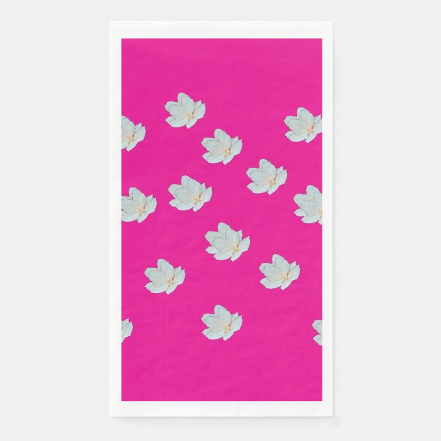 Blüten auf heiß rosa serviette (Vorderseite)
