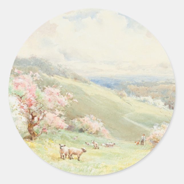Blüten auf Wiesenhecker Runder Aufkleber (Vorderseite)