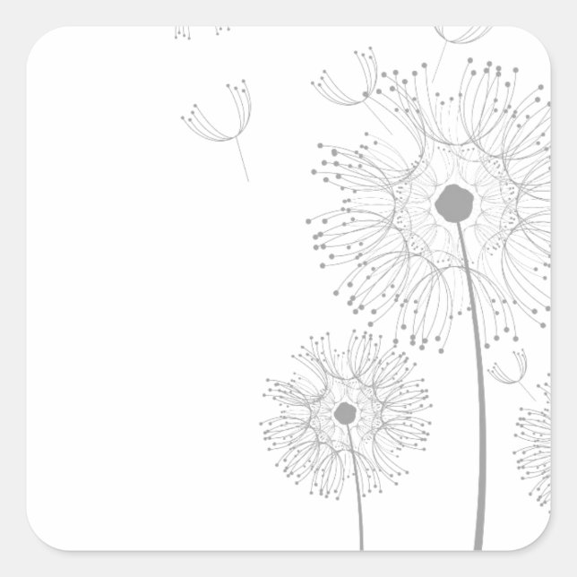 Blüten Dandelion Blume Frieden Liebe Schicksal Quadratischer Aufkleber (Vorderseite)