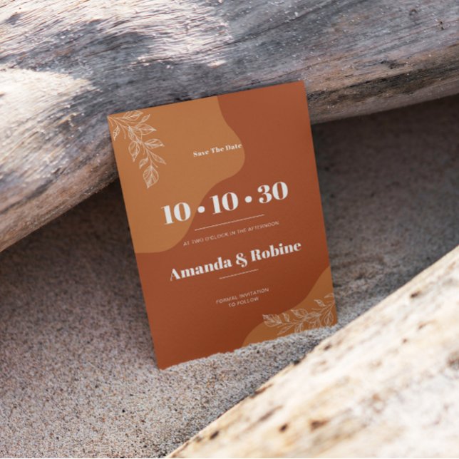 Blüten der Liebe : Einfache Abstrakte Blätter Save The Date (Von Creator hochgeladen)