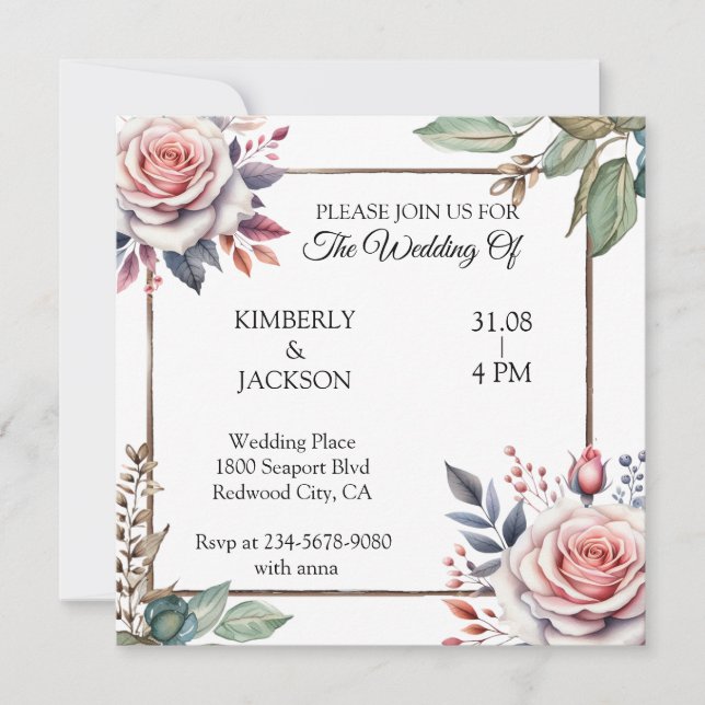 Blüten der Liebe Einladung (Vorderseite)