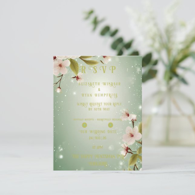 Blüten der Liebe" Einladung zur Hochzeit (Stehend Vorderseite)