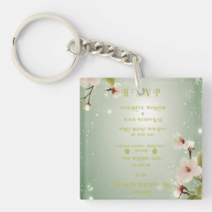 Blüten der Liebe" Einladung zur Hochzeit Schlüsselanhänger