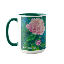 "Blüten der Liebe" Personalisierte Rose Tasse