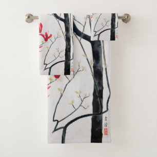Blüten der Magnolienbaume, Kobayashi Kokei Badhandtuch Set