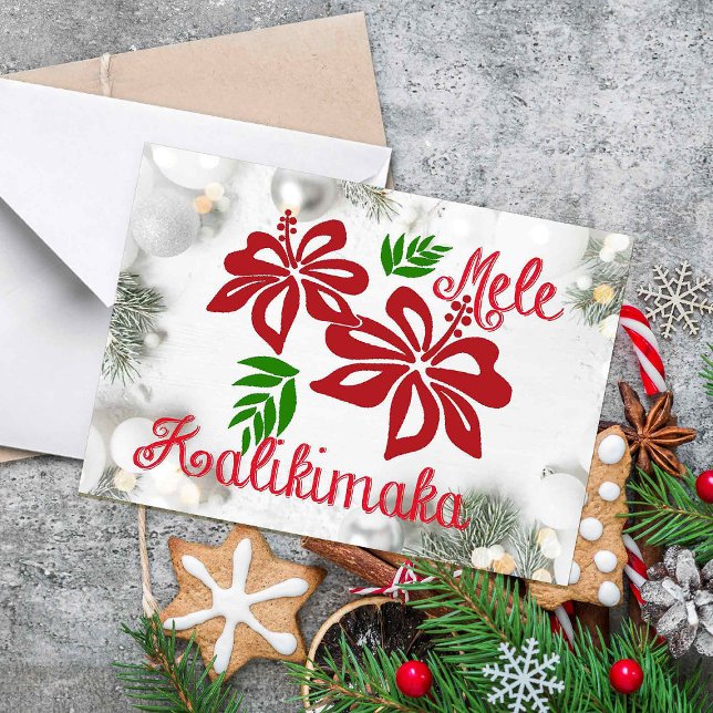 Blüten des hawaiianischen Hibiskus: Mele Kalikimak Karte (Von Creator hochgeladen)