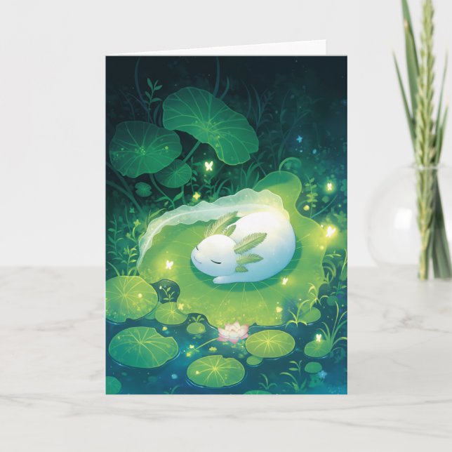 Blüten des Teich Axolotl Garden Karte (Vorderseite)