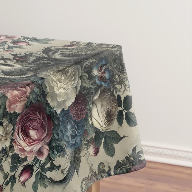 Blüten des Verfalls – Gothic Large Pattern Tischdecke (Beispiel)