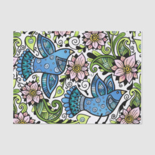 Blüten-Frühling _Chirping Vögel und Flowers_Gift Seidenpapier