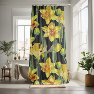Blüten Gelb floral dekorativ auffallend Duschvorhang