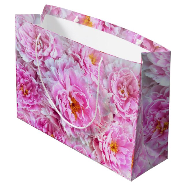 Blüten Große Geschenktasche Geschenktüte (Rückseite Schrägansicht)
